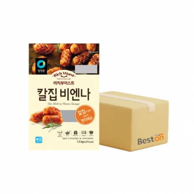 [사장님데이] [무료배송] 청정원 리치부어스트 칼집비엔나 1.5kg 1박스(6개입)